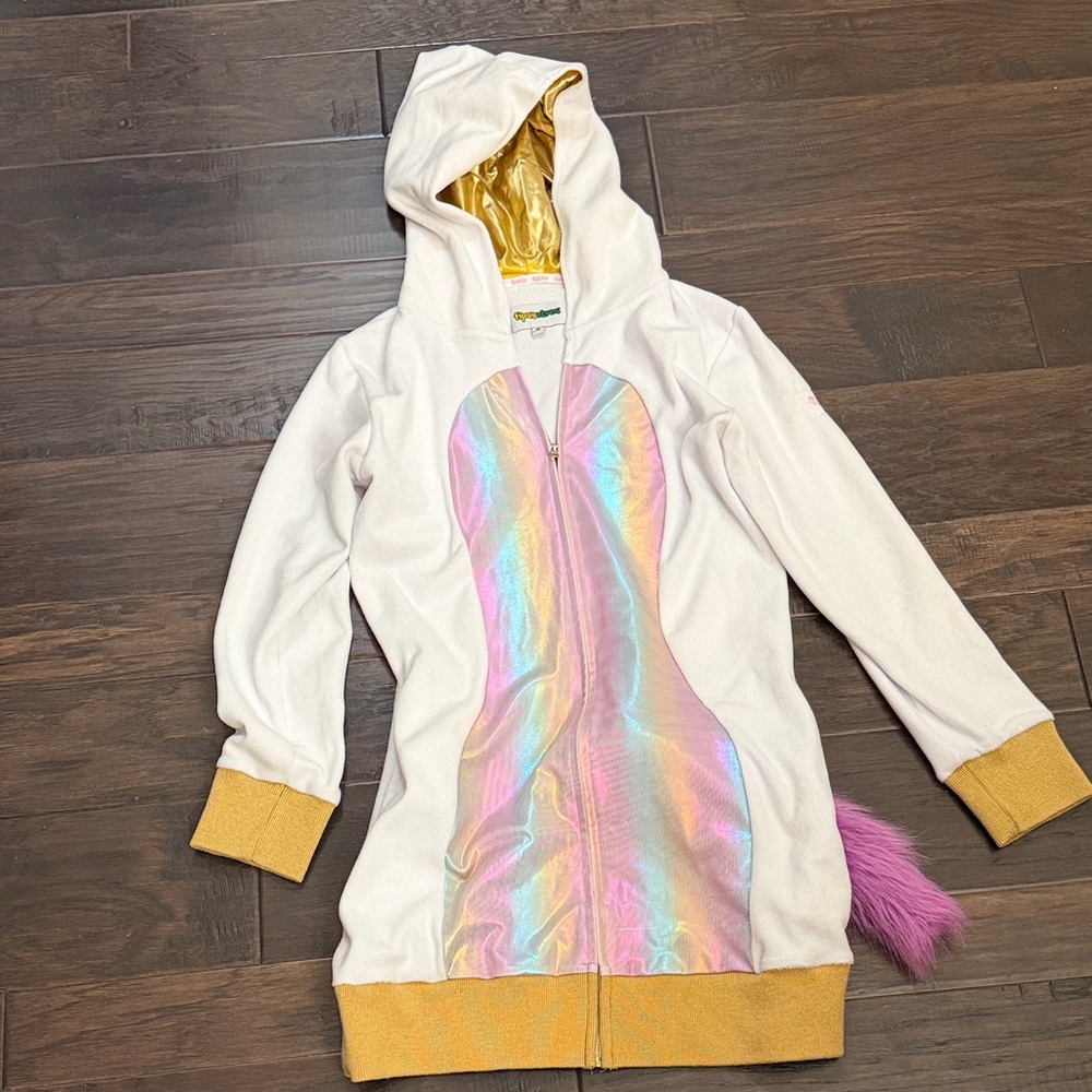 Halloween Costume Tipsy Elves Unicorn dress White and Gold Long Sleeve Oversized